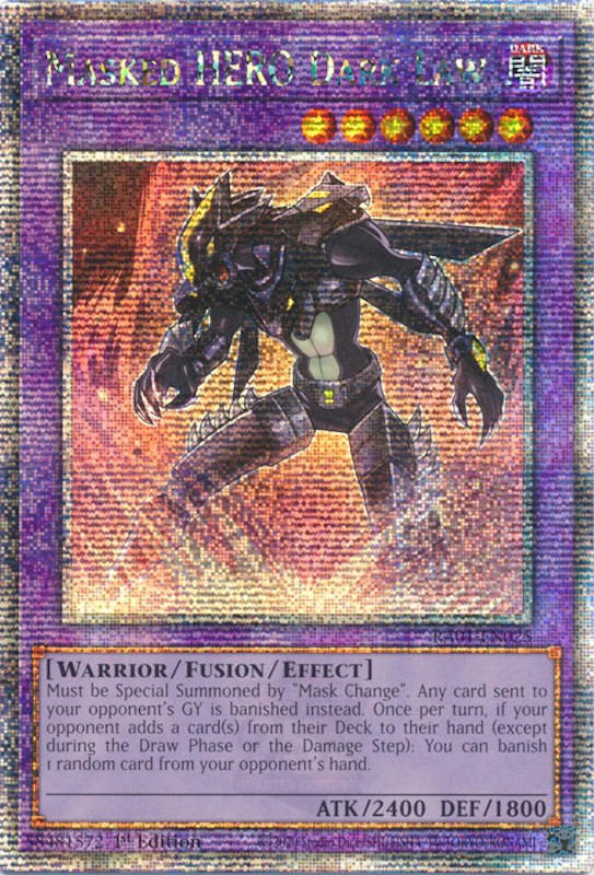 Masked HERO Dark Law [RA01-EN025] Quarter Century Secret Rare | RetroPlay Games