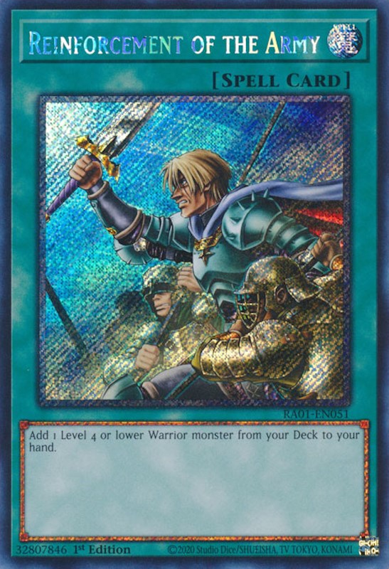 Reinforcement of the Army [RA01-EN051] Platinum Secret Rare | RetroPlay Games