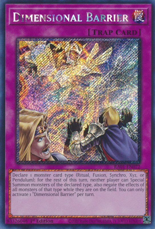 Dimensional Barrier [RA01-EN072] Platinum Secret Rare | RetroPlay Games