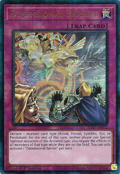 Dimensional Barrier [RA01-EN072] Prismatic Ultimate Rare | RetroPlay Games