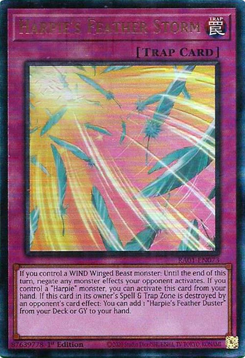 Harpie's Feather Storm [RA01-EN073] Prismatic Ultimate Rare | RetroPlay Games