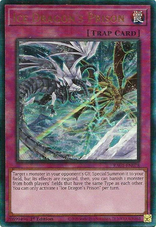 Ice Dragon's Prison [RA01-EN078] Prismatic Ultimate Rare | RetroPlay Games