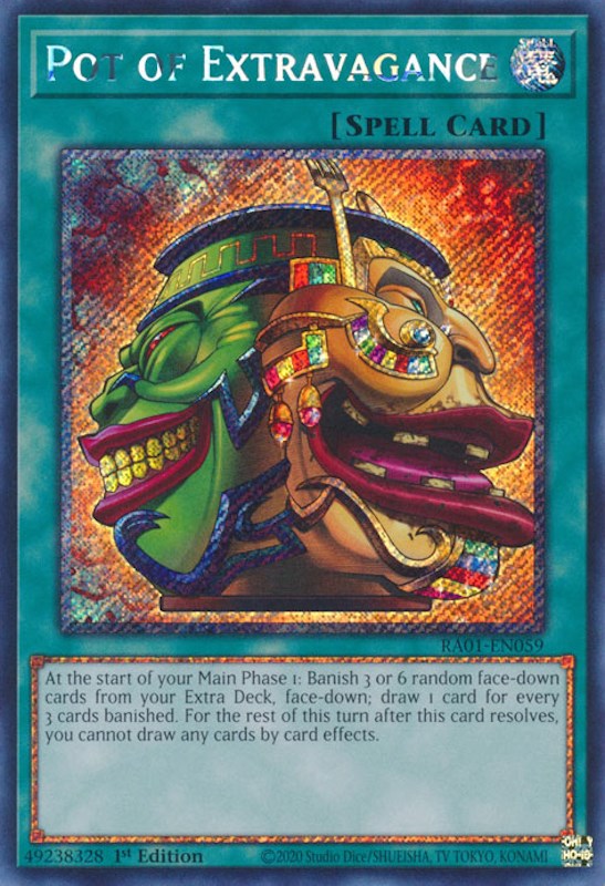 Pot of Extravagance [RA01-EN059] Platinum Secret Rare | RetroPlay Games