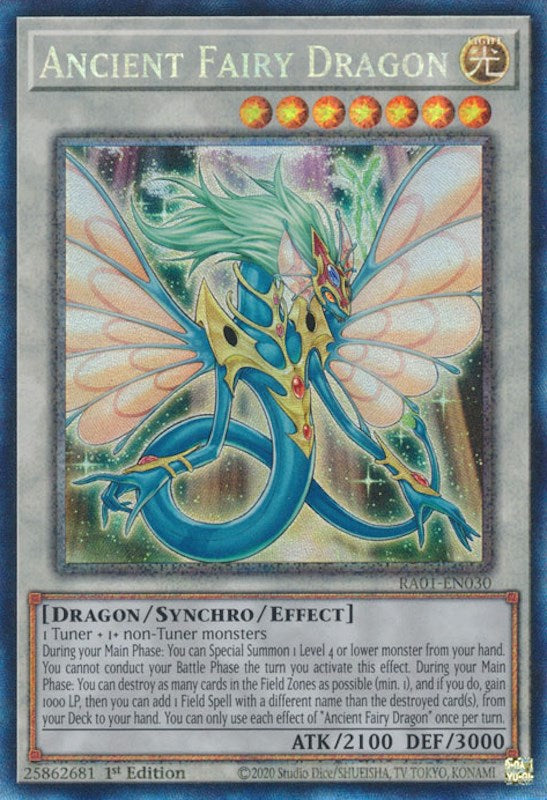 Ancient Fairy Dragon [RA01-EN030] Prismatic Collector's Rare | RetroPlay Games