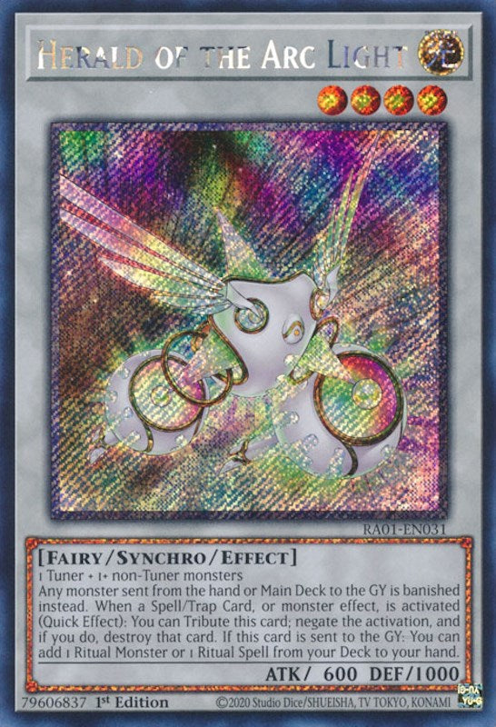 Herald of the Arc Light [RA01-EN031] Platinum Secret Rare | RetroPlay Games