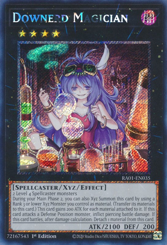 Downerd Magician [RA01-EN035] Platinum Secret Rare | RetroPlay Games