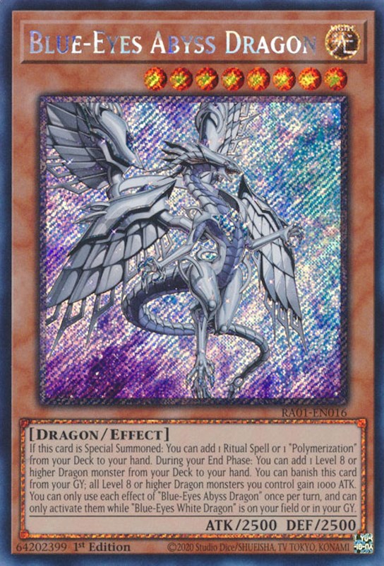 Blue-Eyes Abyss Dragon [RA01-EN016] Platinum Secret Rare | RetroPlay Games