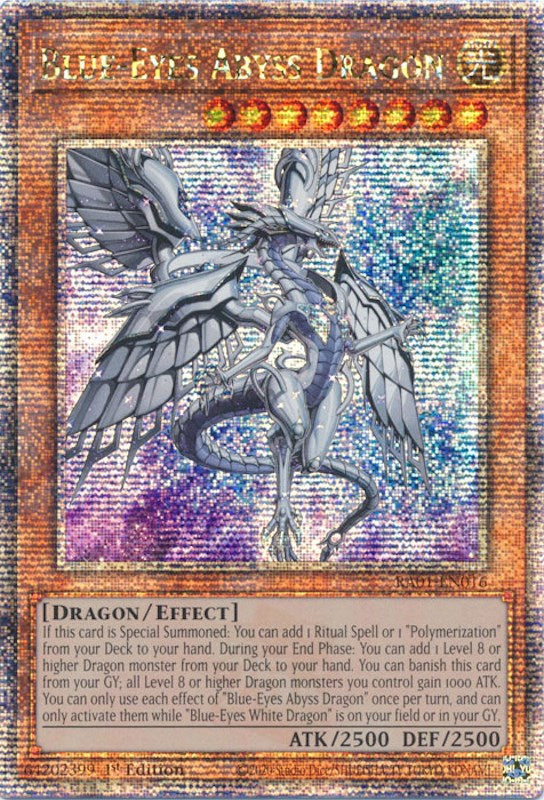 Blue-Eyes Abyss Dragon [RA01-EN016] Quarter Century Secret Rare | RetroPlay Games