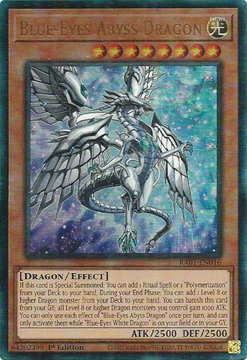 Blue-Eyes Abyss Dragon [RA01-EN016] Prismatic Ultimate Rare | RetroPlay Games