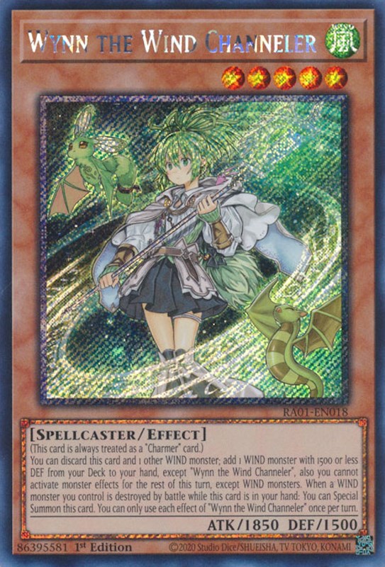 Wynn the Wind Channeler [RA01-EN018] Platinum Secret Rare | RetroPlay Games