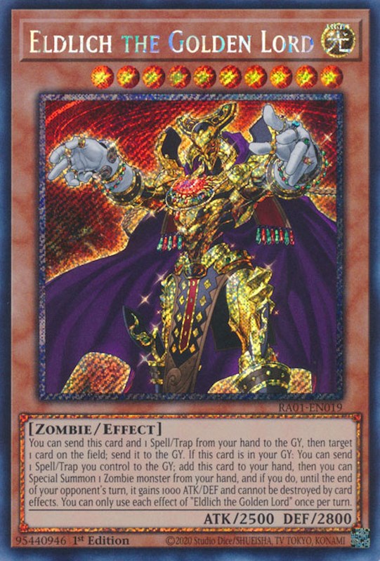 Eldlich the Golden Lord [RA01-EN019] Platinum Secret Rare | RetroPlay Games