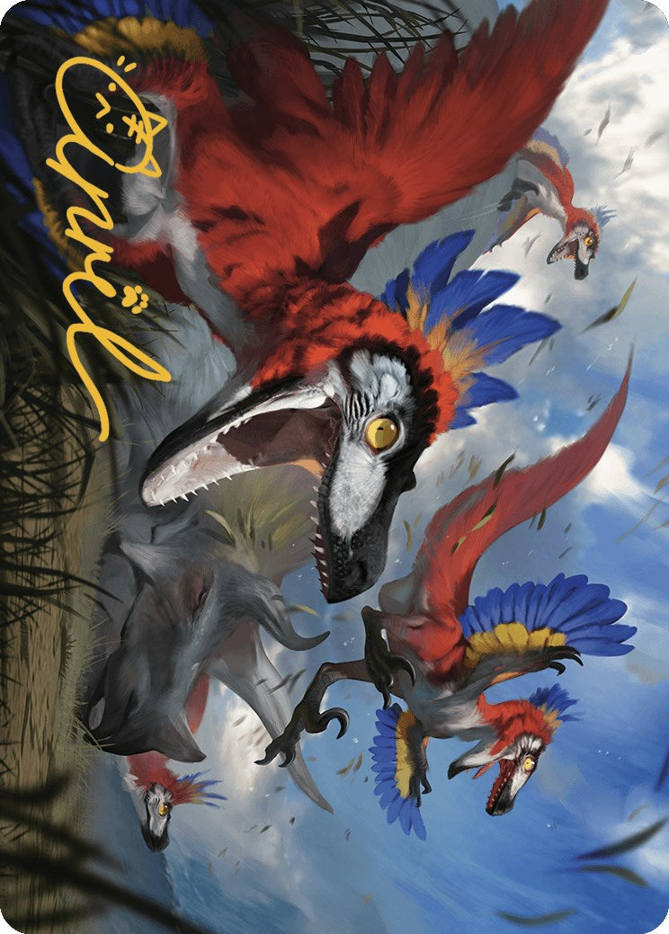 Wrathful Raptors Art Card (Gold-Stamped Signature) [The Lost Caverns of Ixalan Art Series] | RetroPlay Games