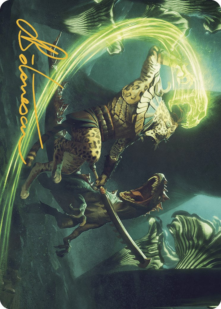 Contest of Claws Art Card (Gold-Stamped Signature) [The Lost Caverns of Ixalan Art Series] | RetroPlay Games