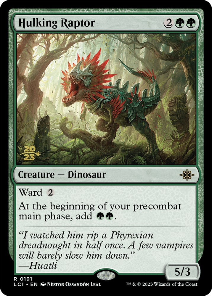 Hulking Raptor [The Lost Caverns of Ixalan Prerelease Cards] | RetroPlay Games