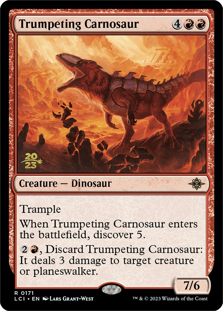 Trumpeting Carnosaur [The Lost Caverns of Ixalan Prerelease Cards] | RetroPlay Games