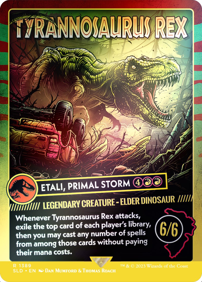 Tyrannosaurus Rex - Etali, Primal Storm (Rainbow Foil) [Secret Lair Drop Series] | RetroPlay Games