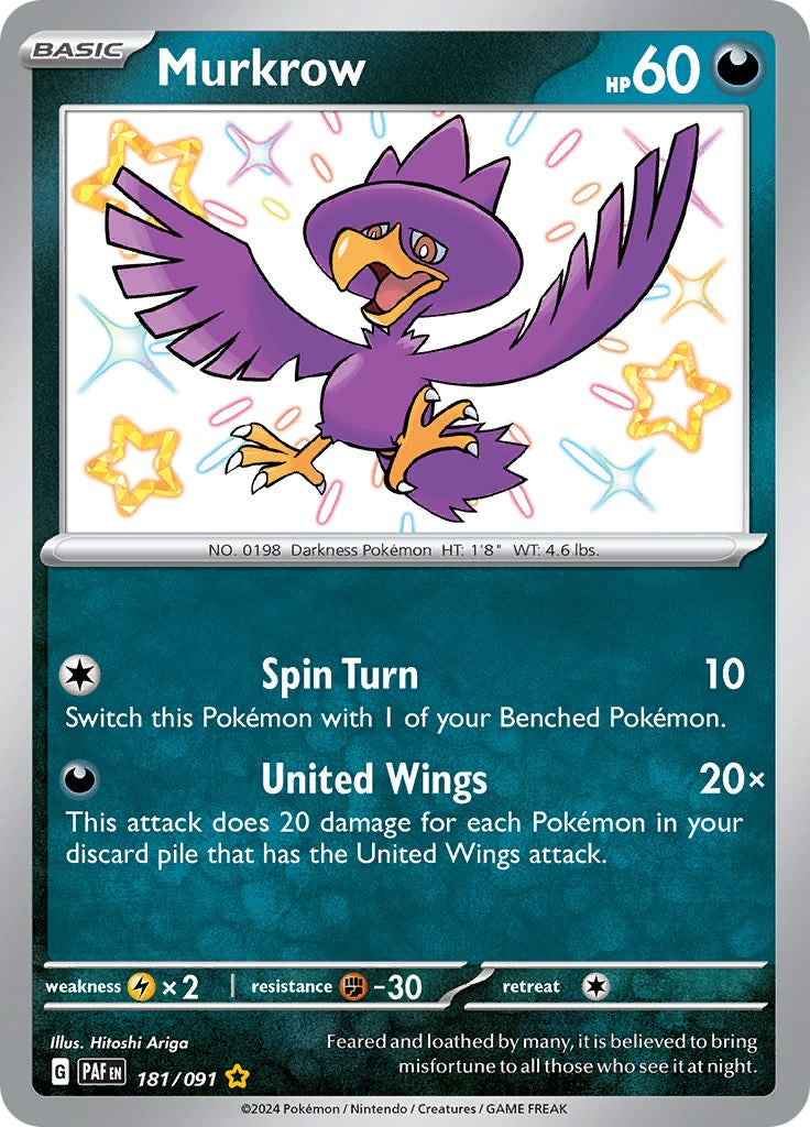 Murkrow (181/091) [Scarlet & Violet: Paldean Fates] | RetroPlay Games