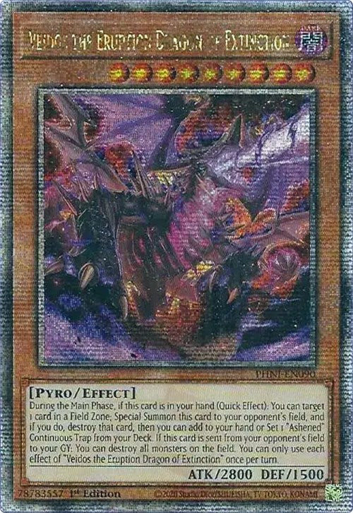 Veidos the Eruption Dragon of Extinction [PHNI-EN090] Quarter Century Secret Rare | RetroPlay Games