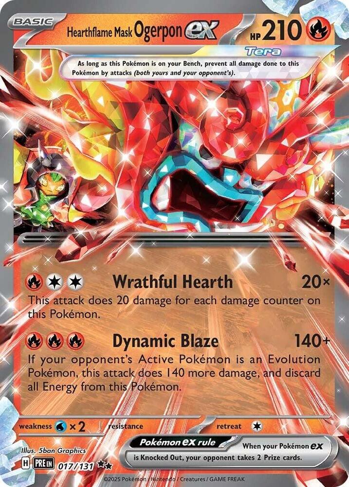 Hearthflame Mask Ogerpon ex (017/131) [Scarlet & Violet: Prismatic Evolutions] | RetroPlay Games