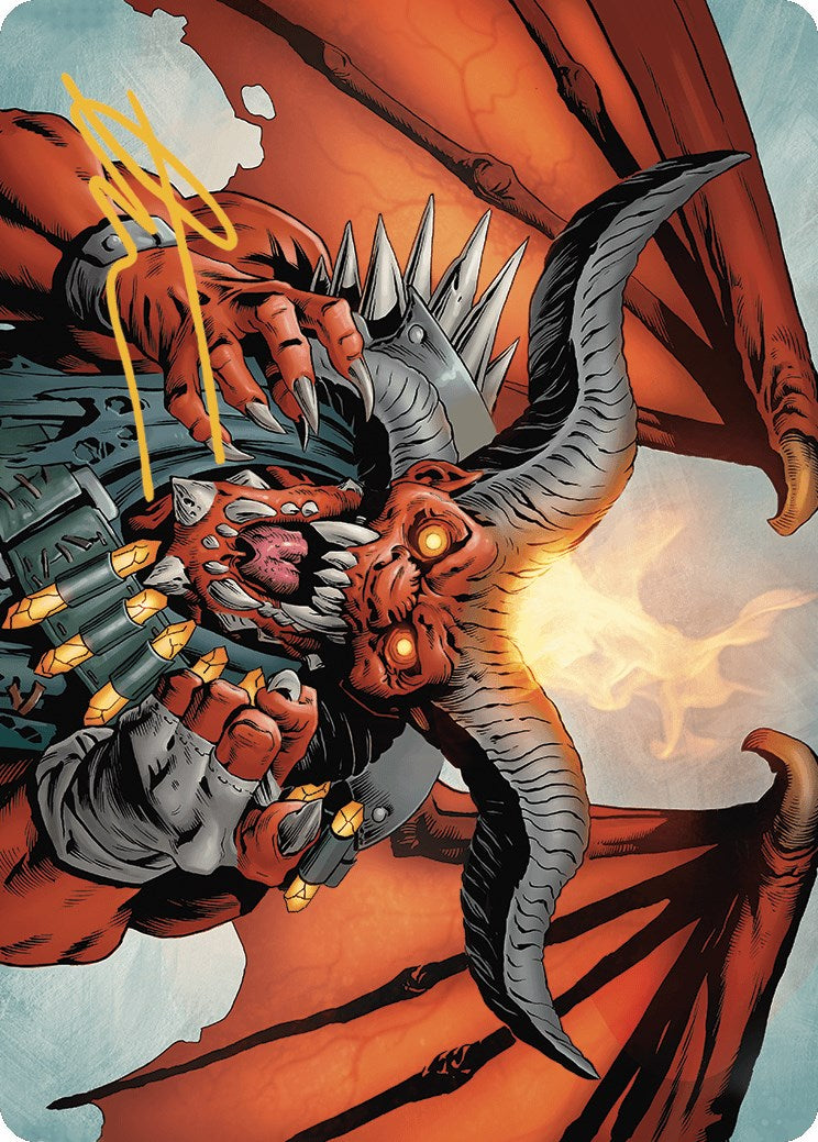 Rakdos, the Muscle Art Card (Gold-Stamped Signature) [Outlaws of Thunder Junction Art Series] | RetroPlay Games