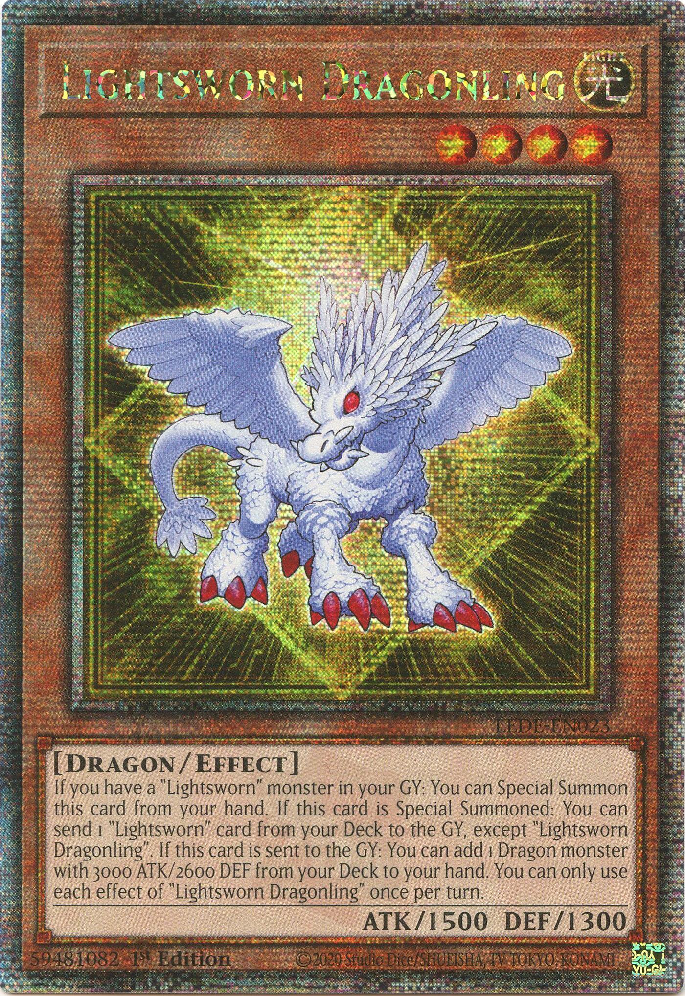 Lightsworn Dragonling (Quarter Century Secret Rare) [LEDE-EN023] Quarter Century Secret Rare | RetroPlay Games