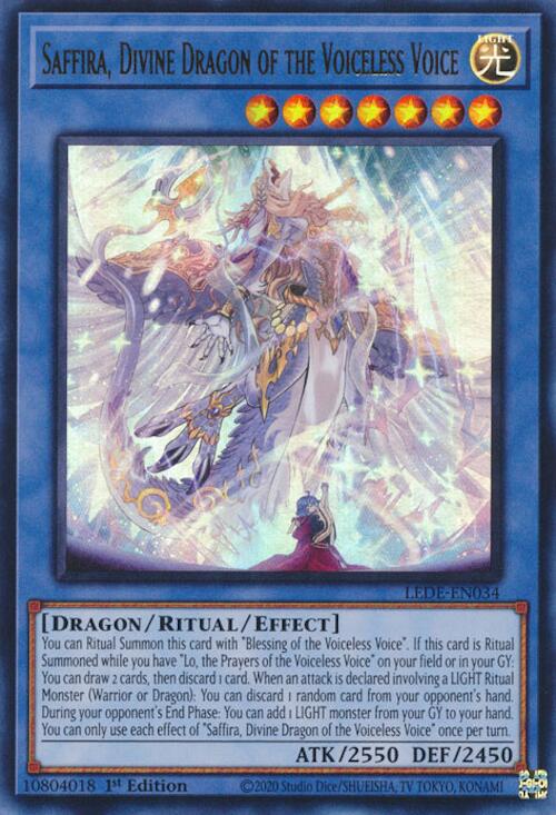 Saffira, Divine Dragon of the Voiceless Voice [LEDE-EN034] Ultra Rare | RetroPlay Games