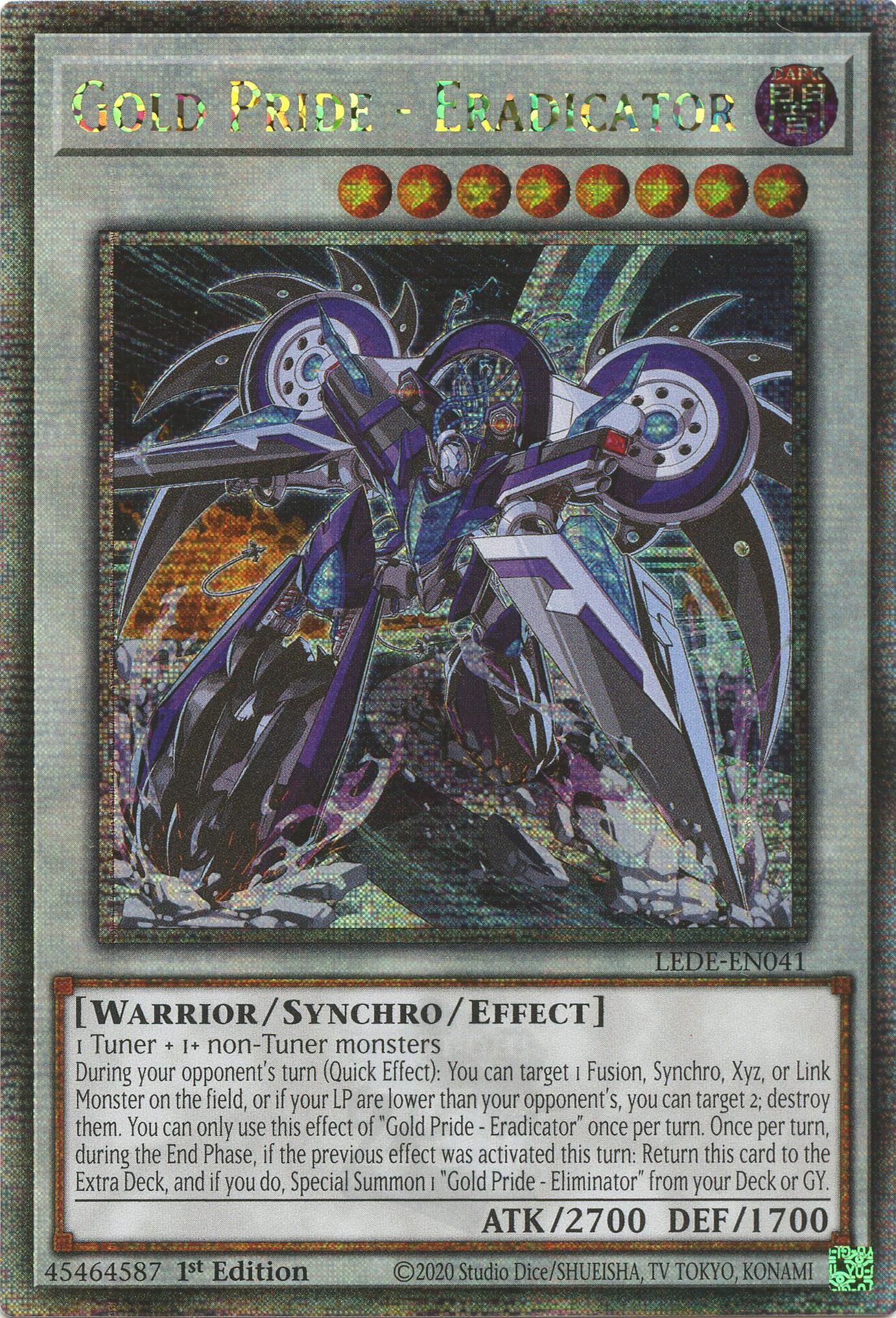 Gold Pride - Eradicator (Quarter Century Secret Rare) [LEDE-EN041] Quarter Century Secret Rare | RetroPlay Games