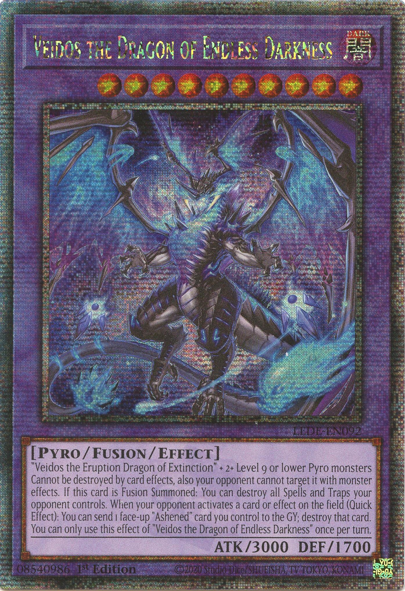 Veidos the Dragon of Endless Darkness (Quarter Century Secret Rare) [LEDE-EN092] Quarter Century Secret Rare | RetroPlay Games