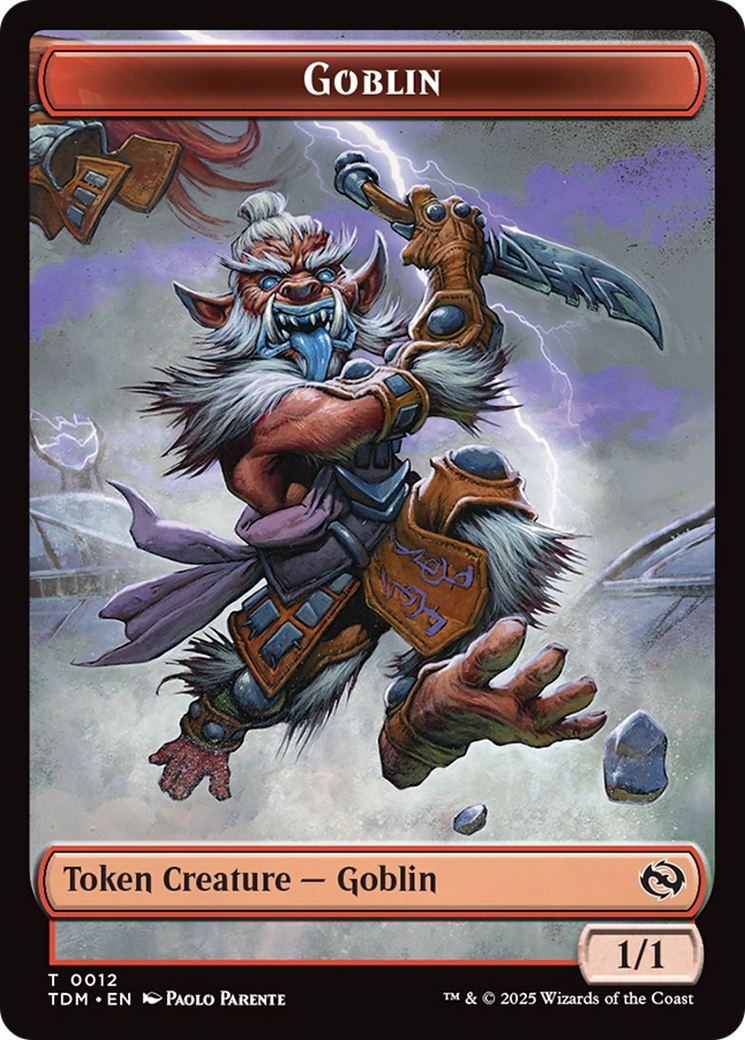Goblin // Warrior Double-Sided Token [Tarkir: Dragonstorm Tokens] | RetroPlay Games