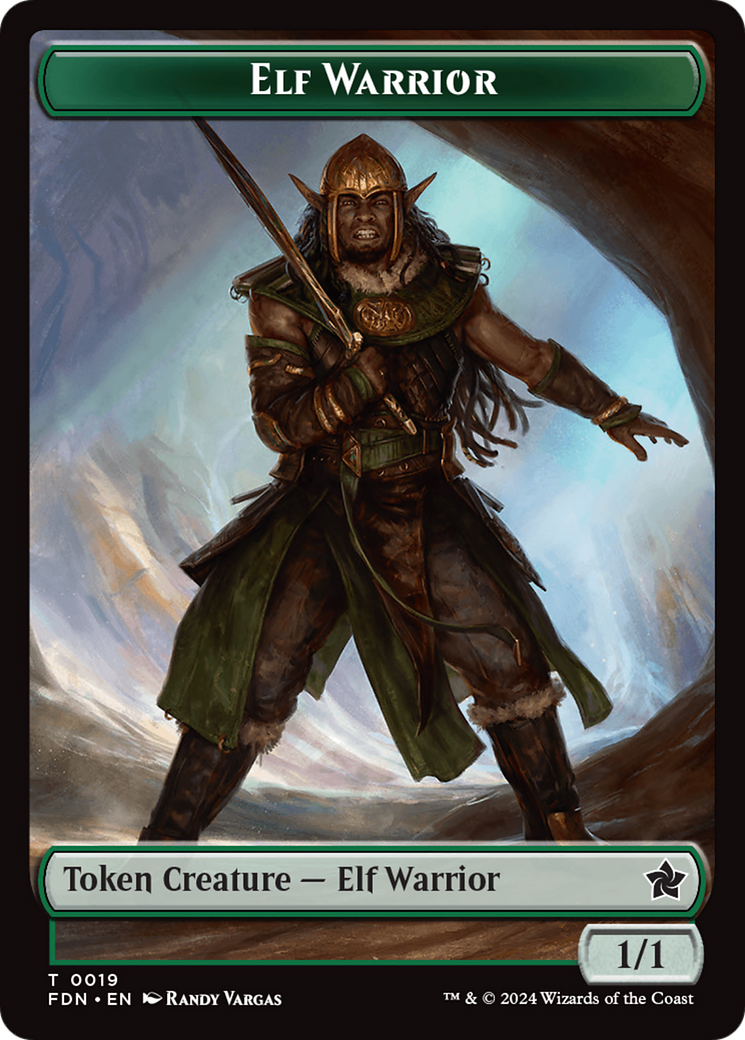 Emblem - Vivien Reid // Elf Warrior Double-Sided Token [Foundations Tokens] | RetroPlay Games