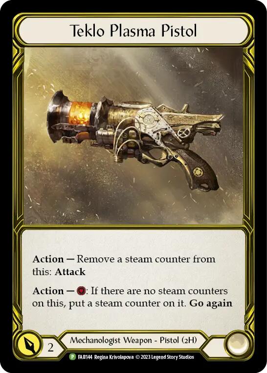 Teklo Plasma Pistol (Golden) [FAB144] (Promo)  Cold Foil | RetroPlay Games