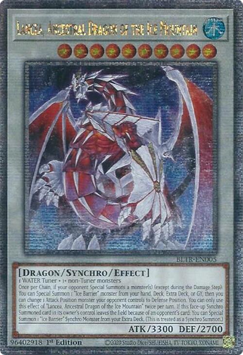 Lancea, Ancestral Dragon of the Ice Mountain (Quarter Century Secret Rare) [BLTR-EN005] Quarter Century Secret Rare | RetroPlay Games