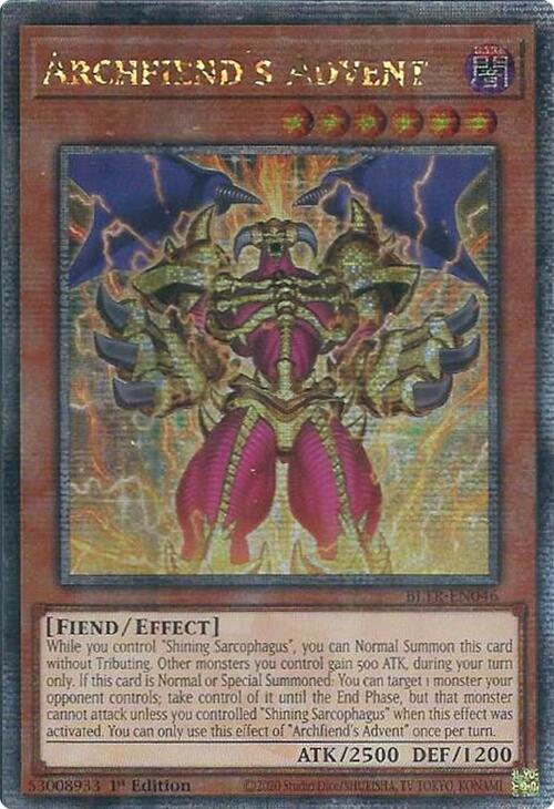 Archfiend's Advent (Quarter Century Secret Rare) [BLTR-EN046] Quarter Century Secret Rare | RetroPlay Games