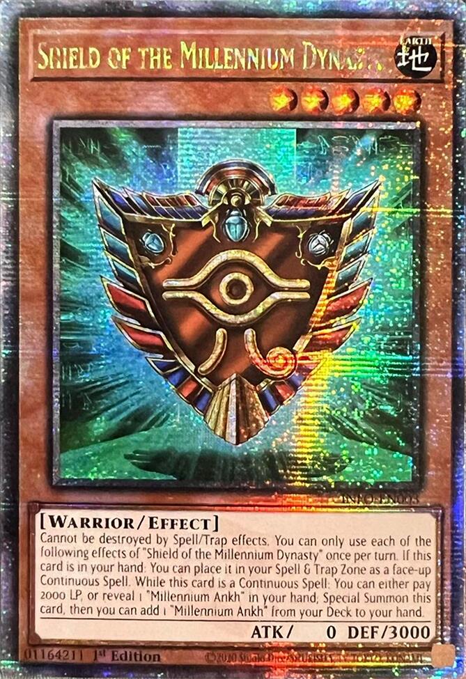 Shield of the Millennium Dynasty (Quarter Century Secret Rare) [INFO-EN003] Quarter Century Secret Rare | RetroPlay Games