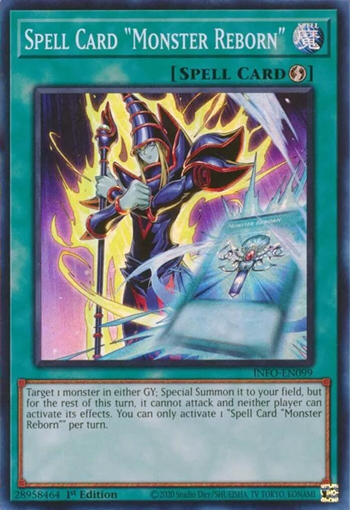 Spell Card "Monster Reborn" [INFO-EN099] Super Rare | RetroPlay Games