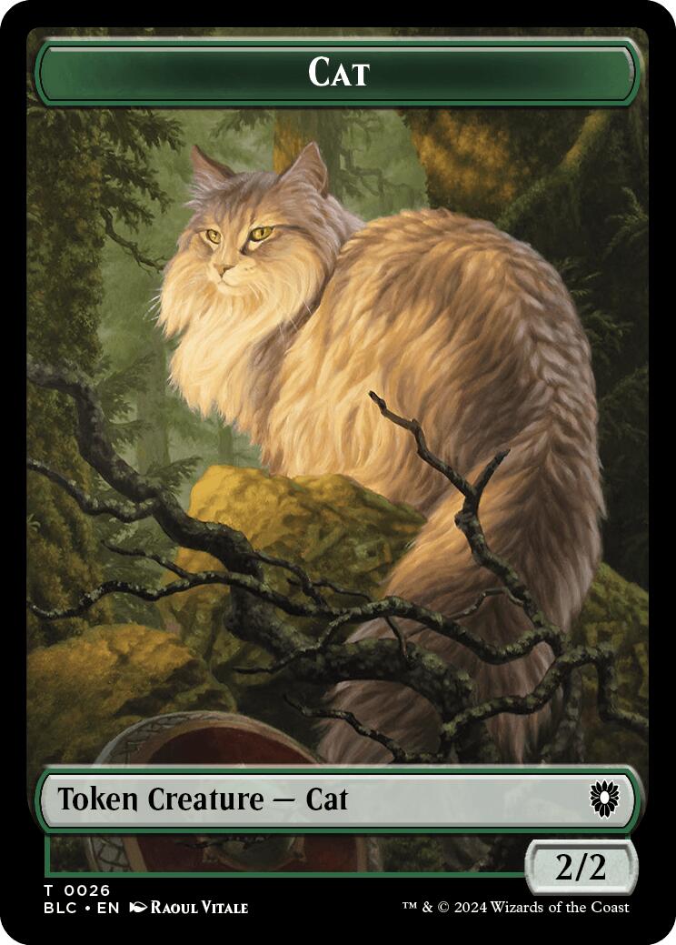 Cat // Beast (025) Double-Sided Token [Bloomburrow Commander Tokens] | RetroPlay Games