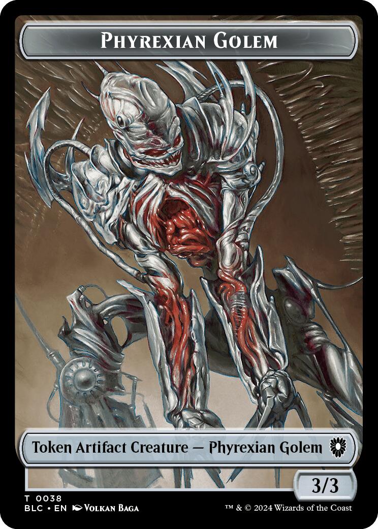 Phyrexian Golem // Faerie Double-Sided Token [Bloomburrow Commander Tokens] | RetroPlay Games