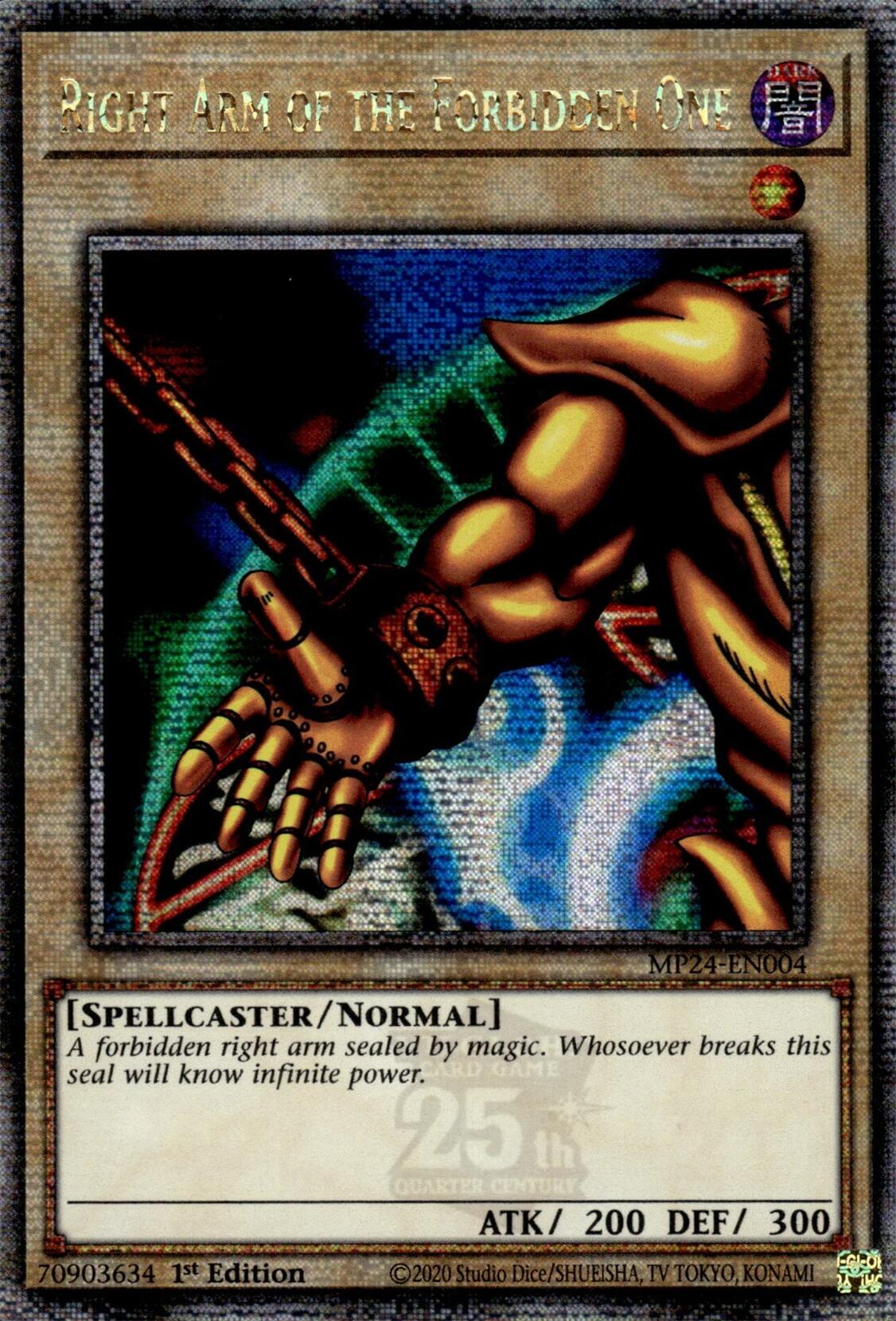 Right Arm of the Forbidden One [MP24-EN004] Quarter Century Secret Rare | RetroPlay Games