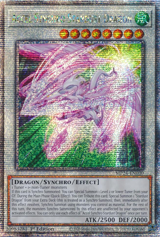 Accel Synchro Stardust Dragon [MP24-EN030] Quarter Century Secret Rare | RetroPlay Games