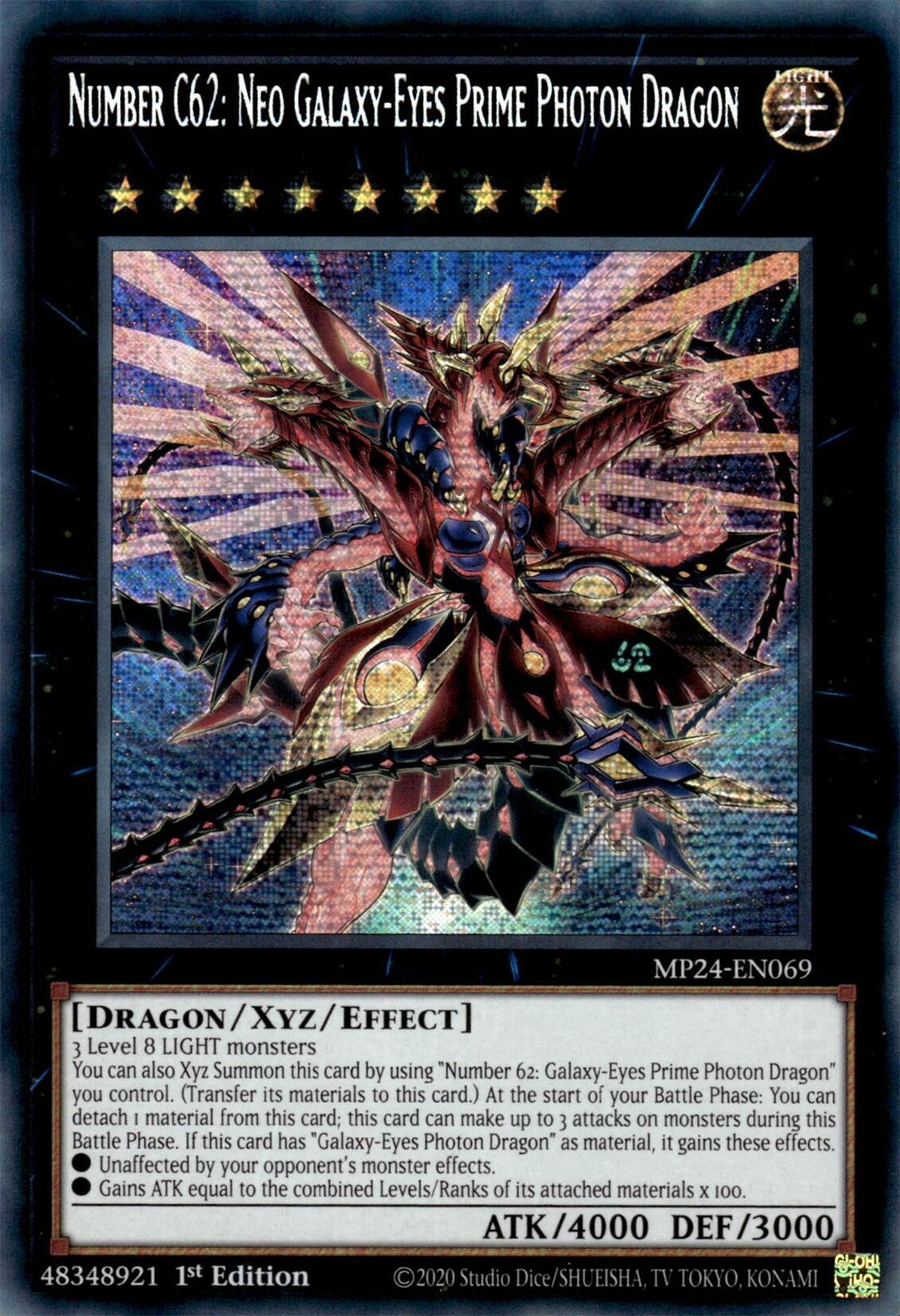 Number C62: Neo Galaxy-Eyes Prime Photon Dragon [MP24-EN069] Prismatic Secret Rare | RetroPlay Games