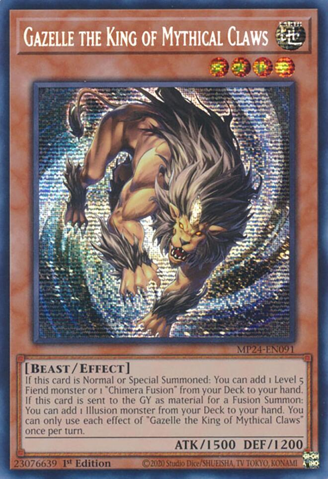 Gazelle the King of Mythical Claws [MP24-EN091] Prismatic Secret Rare | RetroPlay Games