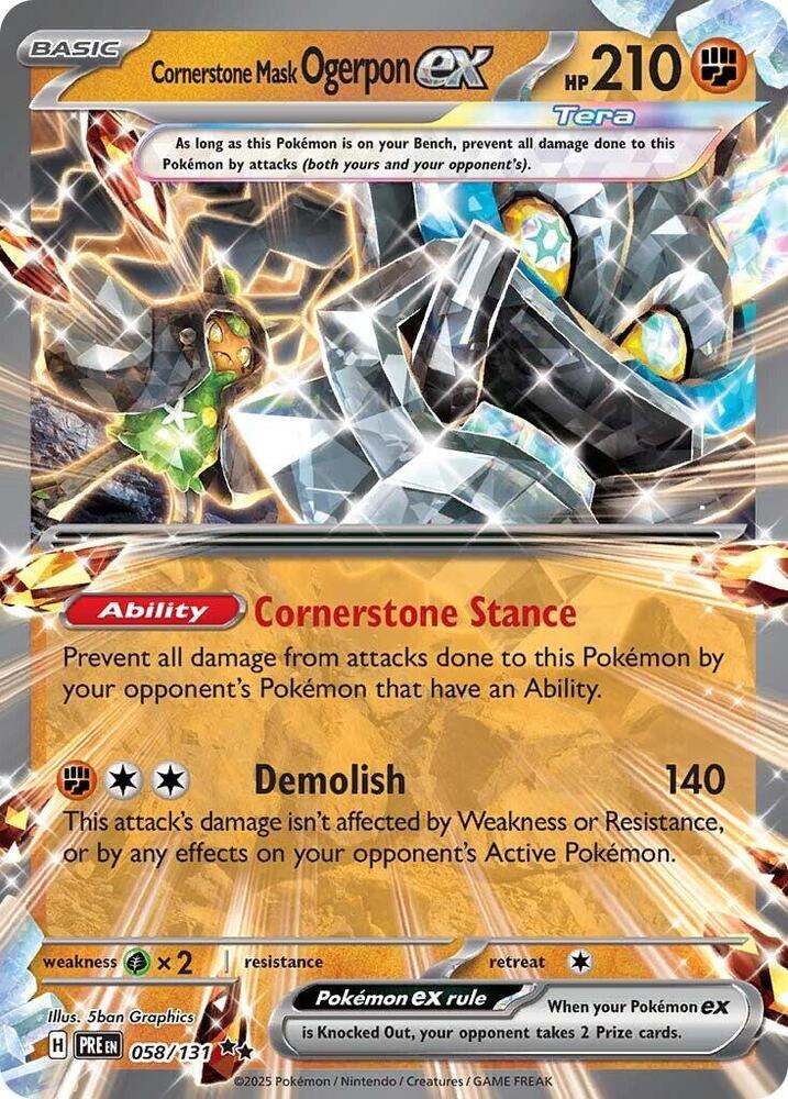 Cornerstone Mask Ogerpon ex (058/131) [Scarlet & Violet: Prismatic Evolutions] | RetroPlay Games