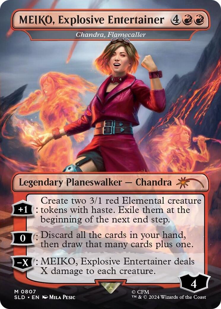 MEIKO, Explosive Entertainer - Chandra, Flamecaller (Rainbow Foil) [Secret Lair Drop Series] | RetroPlay Games