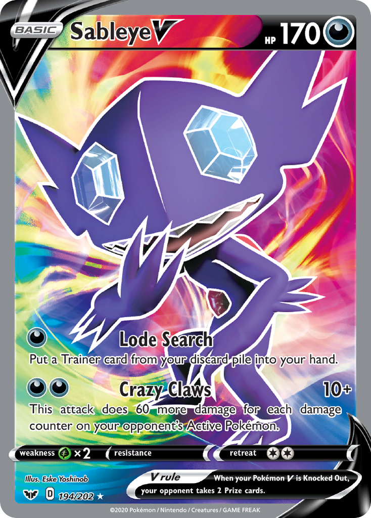 Sableye V (194/202) [Sword & Shield: Base Set] | RetroPlay Games