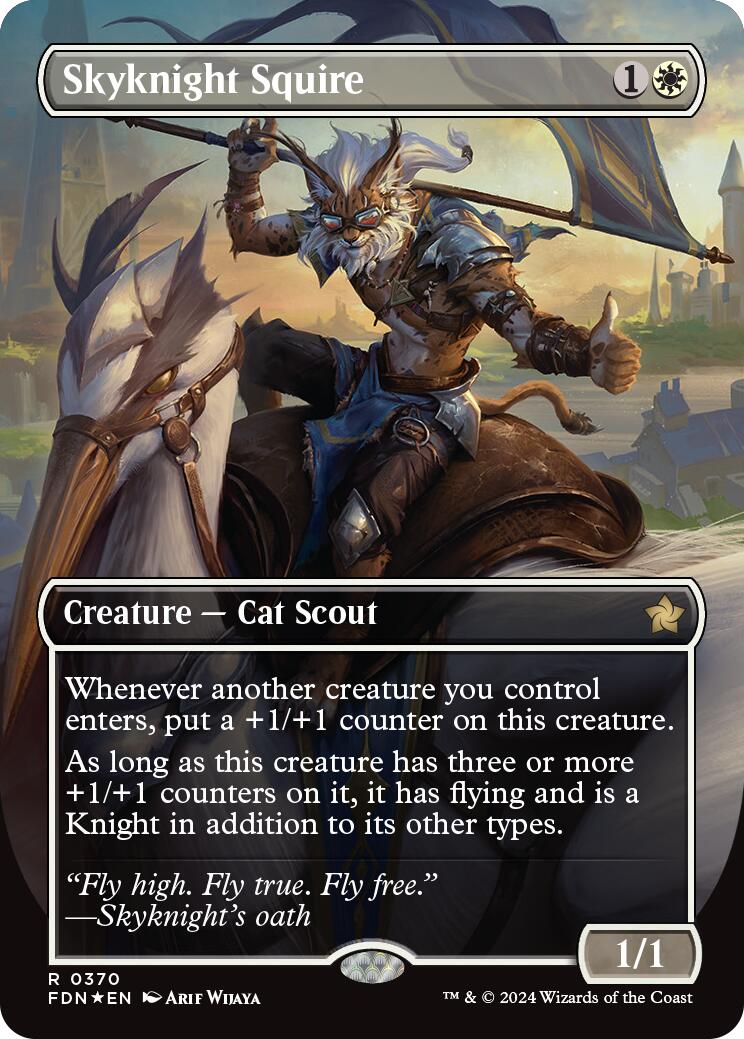 Skyknight Squire (Borderless) (Mana Foil) [Foundations] | RetroPlay Games