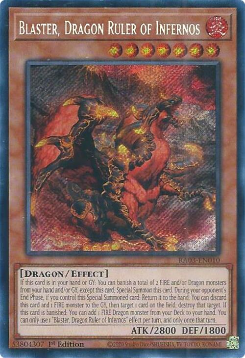 Blaster, Dragon Ruler of Infernos (Secret Rare) [RA03-EN010] Secret Rare | RetroPlay Games