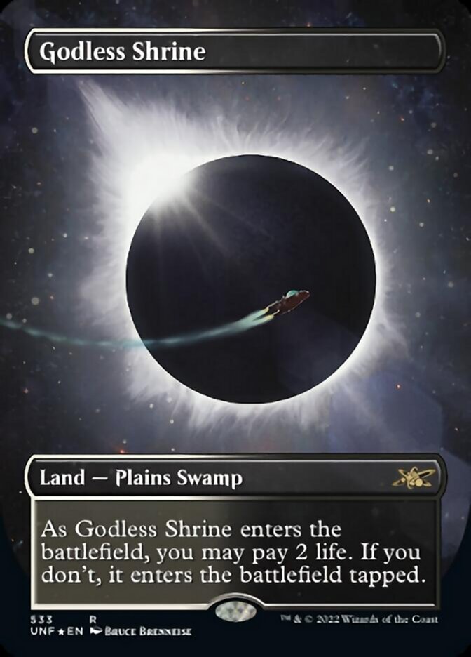 Godless Shrine (Borderless) (Galaxy Foil) [Unfinity] | RetroPlay Games