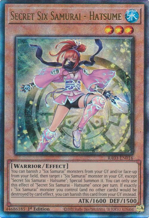 Secret Six Samurai - Hatsume (UTR) [RA03-EN016] Prismatic Ultimate Rare | RetroPlay Games