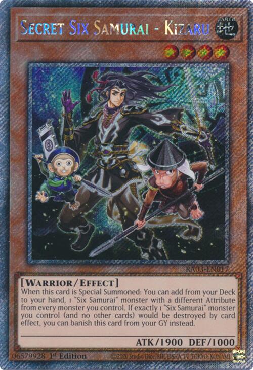 Secret Six Samurai - Kizaru (Platinum Secret Rare) [RA03-EN017] Platinum Secret Rare | RetroPlay Games