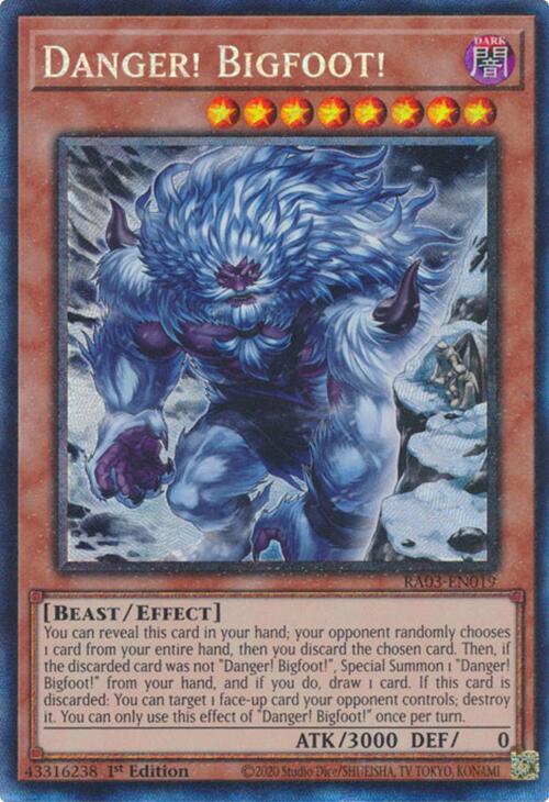 Danger! Bigfoot! (Alternate Art) (CR) [RA03-EN019] Prismatic Collector's Rare | RetroPlay Games